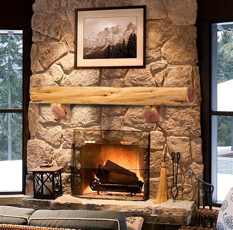 Cedar Log Shelf Farmhouse Fireplace Mantels Pearl Mantel Fireplace