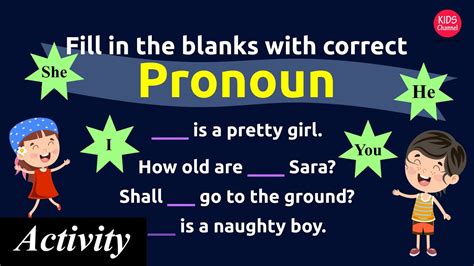 Fill In The Blanks With Correct Pronoun Pronoun Exercises With