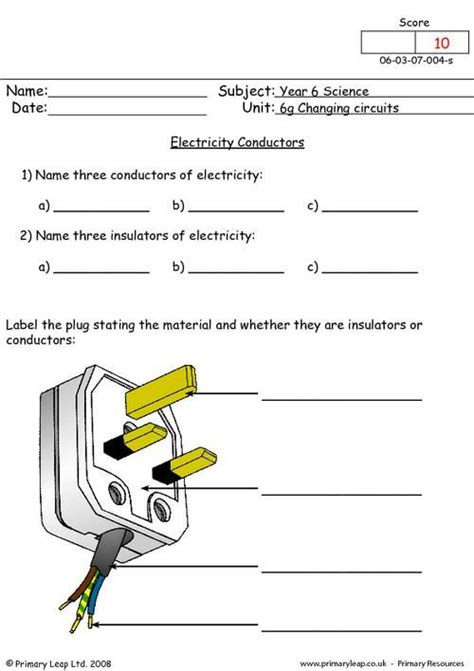 Electricity Grade 8 Worksheet