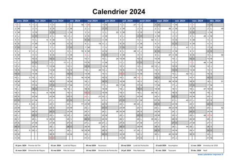 Calendrier 2024 à Imprimer Gratuit