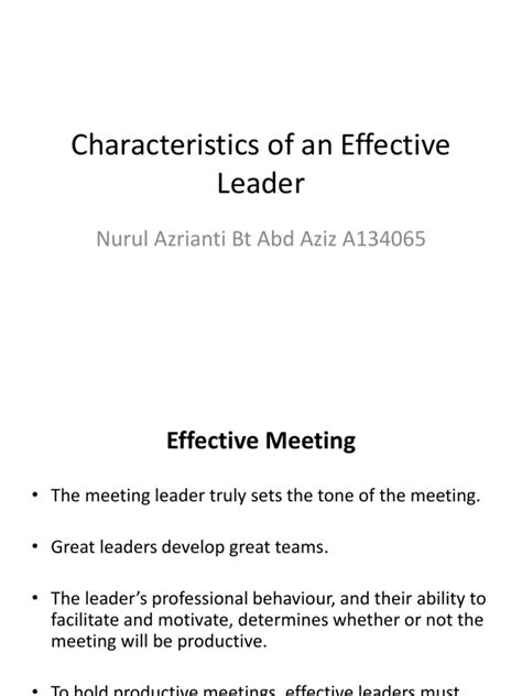 characteristics of an effective leader pdf mentorship communication