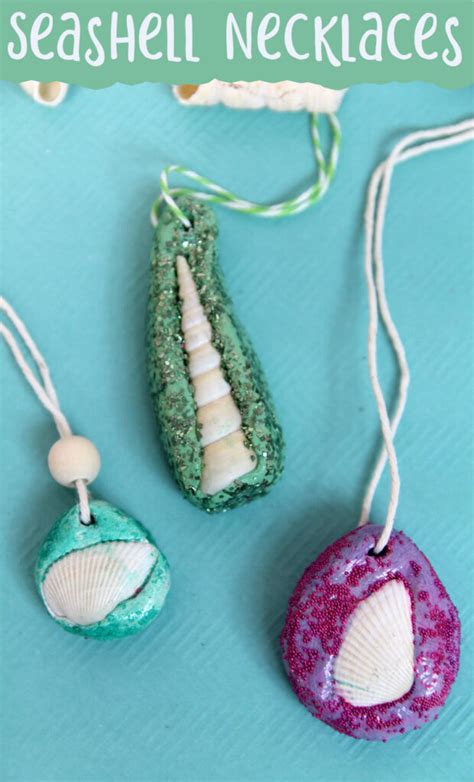 Seashell Necklace Craft With Your Beach Shells Moms And Crafters