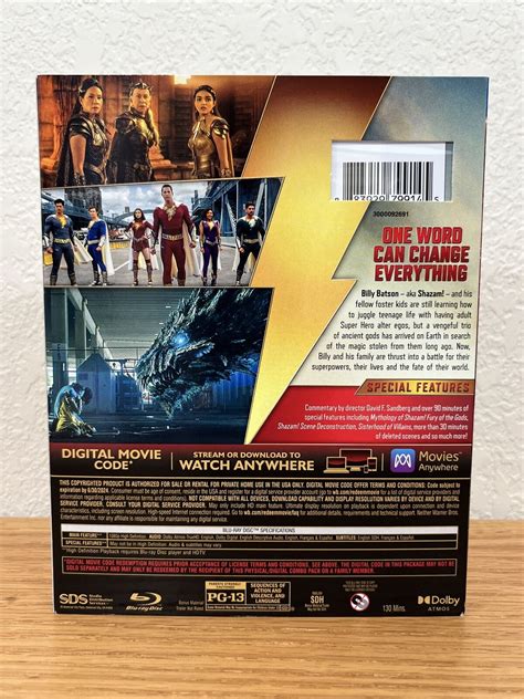 Shazam Fury Of The Gods Blu Raydvddigital 2023 Dc With Slipcover