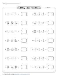 Do you add one fraction or several? Adding Three Fractions Worksheets