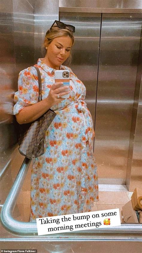 fiona falkiner shares a bump picture as she does her last photo shoot before maternity leave