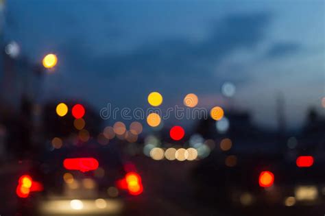 Abstract Blur Background Car Traffic Light In The City Stock Photo