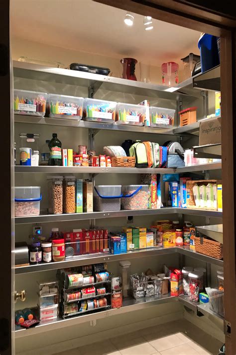 Another idea is to alternate between different types of storage systems when setting up your pantry. Pantry Shelving by E-Z Shelving Systems, Inc.