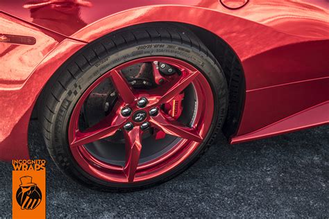 Ferrari 488 Spyder Red Chrome With Rims — Incognito Wraps