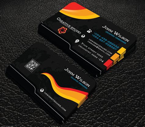 Free Downlord Professional Black Colour Business Cards Creative Free