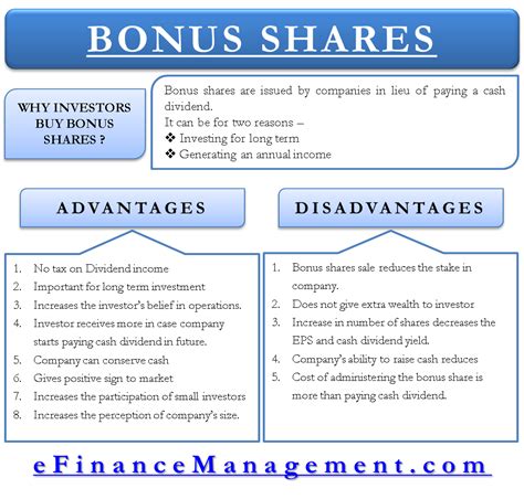 Advantages And Disadvantages Of Bonus Shares Efm