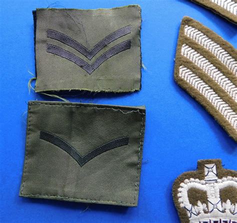 19 Vintage British Military Nco Rank Shoulder Arm Cloth Badge Patches