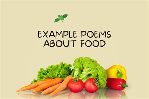 30 Poems About Food The Teaching Couple