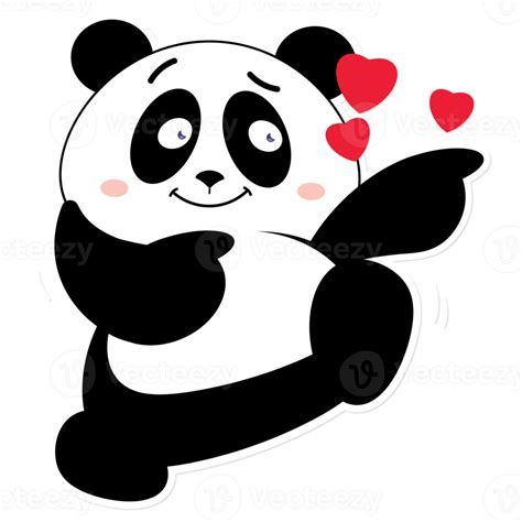 Panda Love Valentine Cartoon Cute 17189108 Png