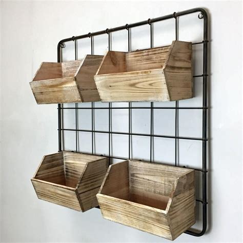 Rustic Wooden Box Wall Storage Unit Wall Storage Rustic Wooden Box