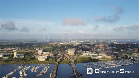 Overflightstock South Carolina Charleston Aerial Traversing Cityscape