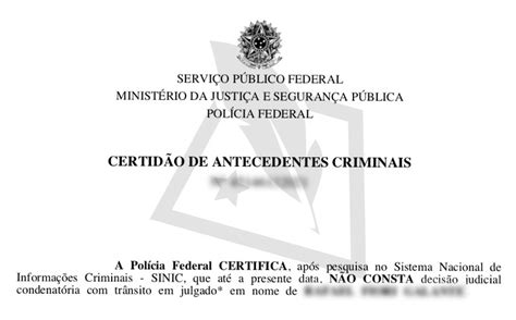 Certid O De Antecedentes Criminais Documento No Brasil