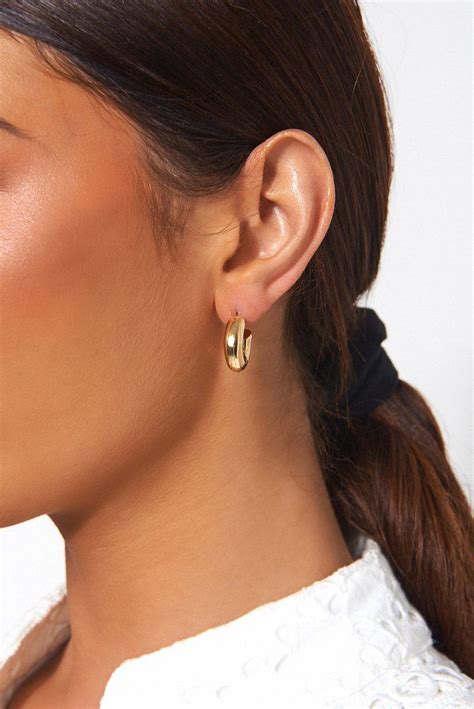 Small Chunky Gold Hoop Earrings Hoop Earrings Small Small Gold Hoop