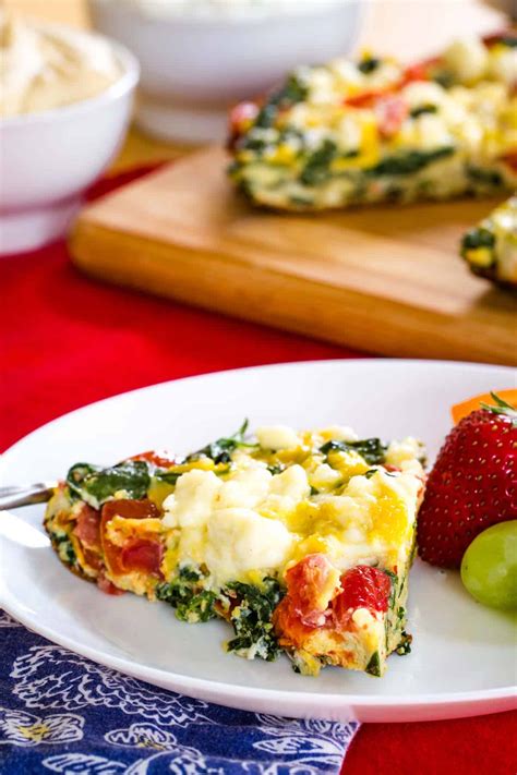 Spinach Feta Frittata With Tomato Cupcakes And Kale Chips