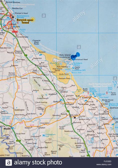 A Map The North East Coast Britain Stock Photos And A Map