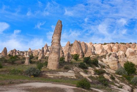Unique Geological Formations In Cappadocia Anatolia Turkey Stock