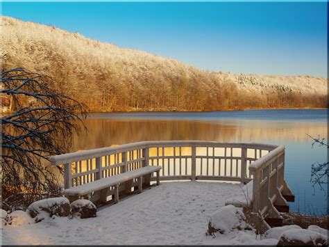 Wallpaper Landscape Sea Lake Water Reflection Snow Winter