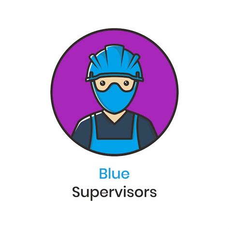 Un Logo Para Un Supervisor Azul Vector Premium