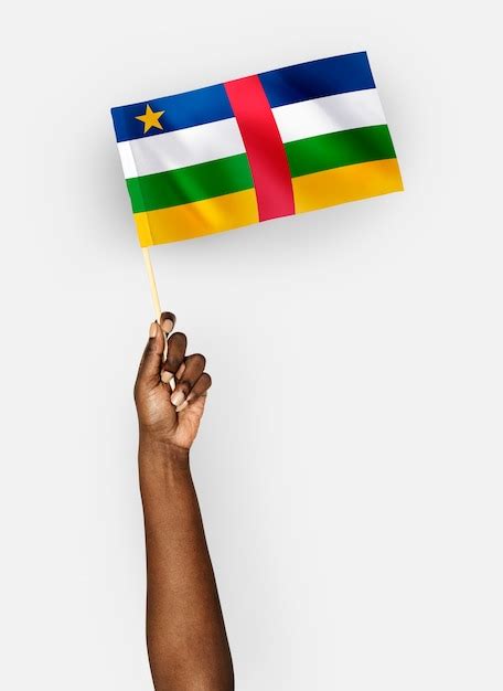 Premium Psd Person Waving The Flag Of The Central African Republic