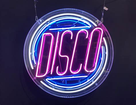 Disco neon - diameter 1m - Kemp London - Bespoke neon signs, prop hire 
