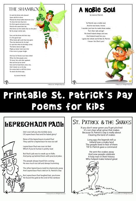 Spring is right around the corner! St. Patrick's Day Kids Poems | Woo! Jr. Kids Activities