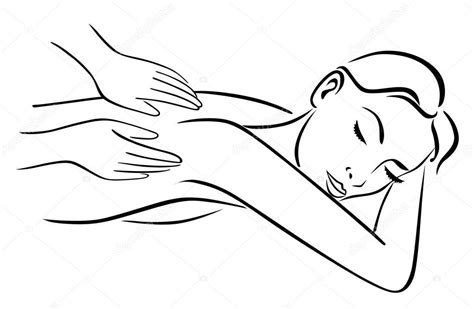 Massagem Spa Terapia Linha Desenho Vetorial Eps — Vetores de Stock