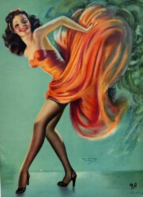 Vintage Original Art Deco 1940s Billy Devorss Pin Up Print Leggy Brunette Dancer 2999 Picclick