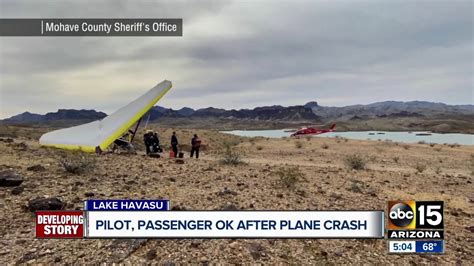 Pilot Passenger Okay After Plane Crash In Lake Havasu Youtube