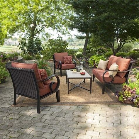 Victone 5 pieces patio furniture sectional set outdoor clearance all weather pe rattan wicker lawn conversation sets cushioned garden sofa set (grey). allen roth patio furniture lowes (With images) | Patio ...