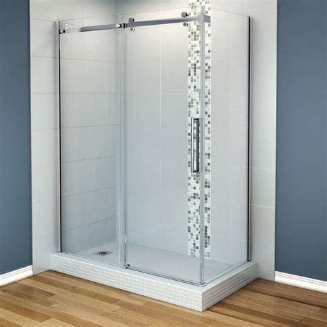 Maax Halo 60 In X 33 7 8 In Frameless Corner Shower Enclosure In Chrome 105946 900 084 100