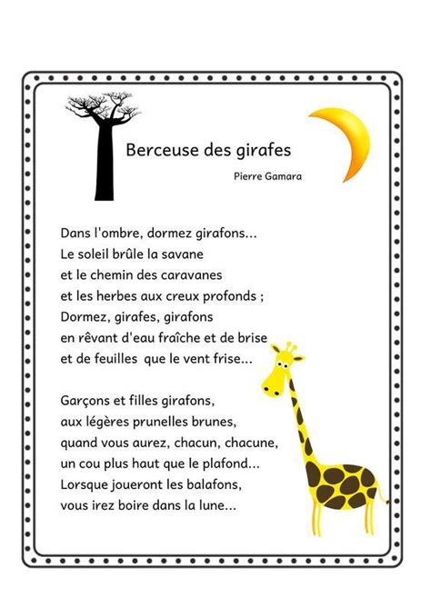 comptine girafe paroles – Recherche Google en 2020 | Poésie ce2