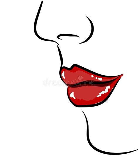 Red Lips Beutiful Woman Lips Stock Illustration Illustration Of Girl