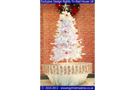 Snowing Christmas Tree With White Umbrella Base Snow Falling