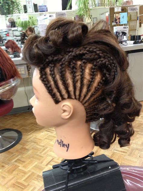 Cornrows Mohawk By Paige Barker Mohawks Braids With Beads Cornrows