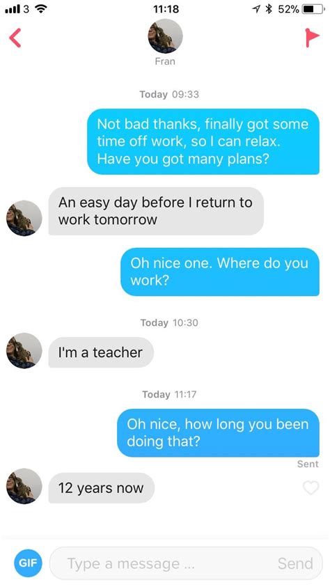 For your first message on tinder, don't focus on a girl's physical appearance. ImNotGoodAtTinder (u/ImNotGoodAtTinder) - Reddit