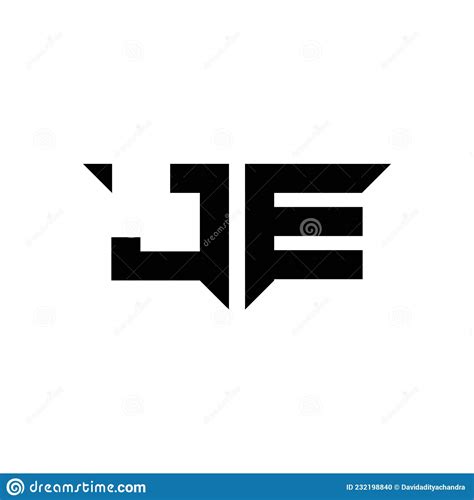 Je Logo Monogram Design Template Stock Vector Illustration Of