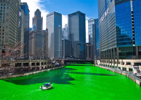 Everyones Irish On St Patricks Day Chicago River Chicago Green