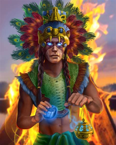 Xiuhtecuhtli God Of Fire Day And Heat Lord Of Volcanoes In Aztec