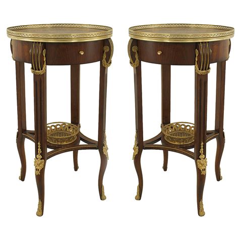 Pair Of French Louis Xvi Style Round End Tables For Sale At 1stdibs