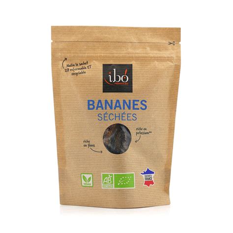 Whole Dried Organic Bananas Ibo Produits Bio