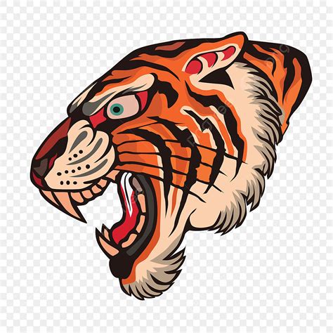 Gambar Ilustrator Logo Kepala Harimau Tato Logo Harimau PNG Dan