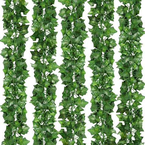 buy 24pcs 165 feet artificial ivy hanging plants fake vine leaves for home garden wall wedding