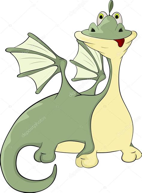 Little Green Dragon Cartoon Stock Vector Image By ©liusaart 30185027