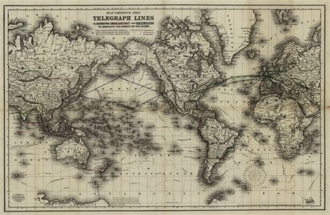Map Showing The Telegraph Lines Free Stock Photo Public Domain Pictures