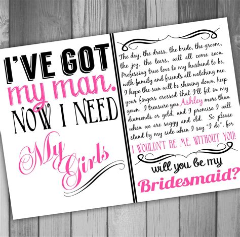 Will You Be My Bridesmaid Invitation Printable By CLaceyDesign Bridesmaid Invitation Be My