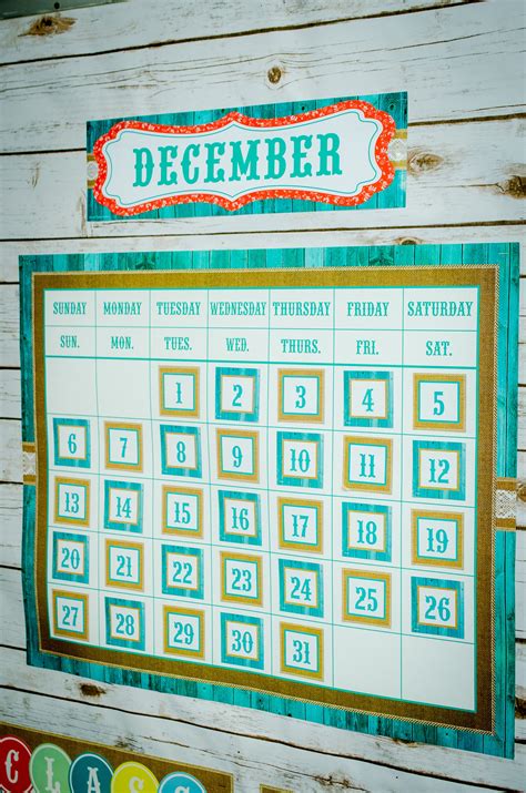 Shabby Chic Calendar Grid Headliners And Calendar Days Bulletin
